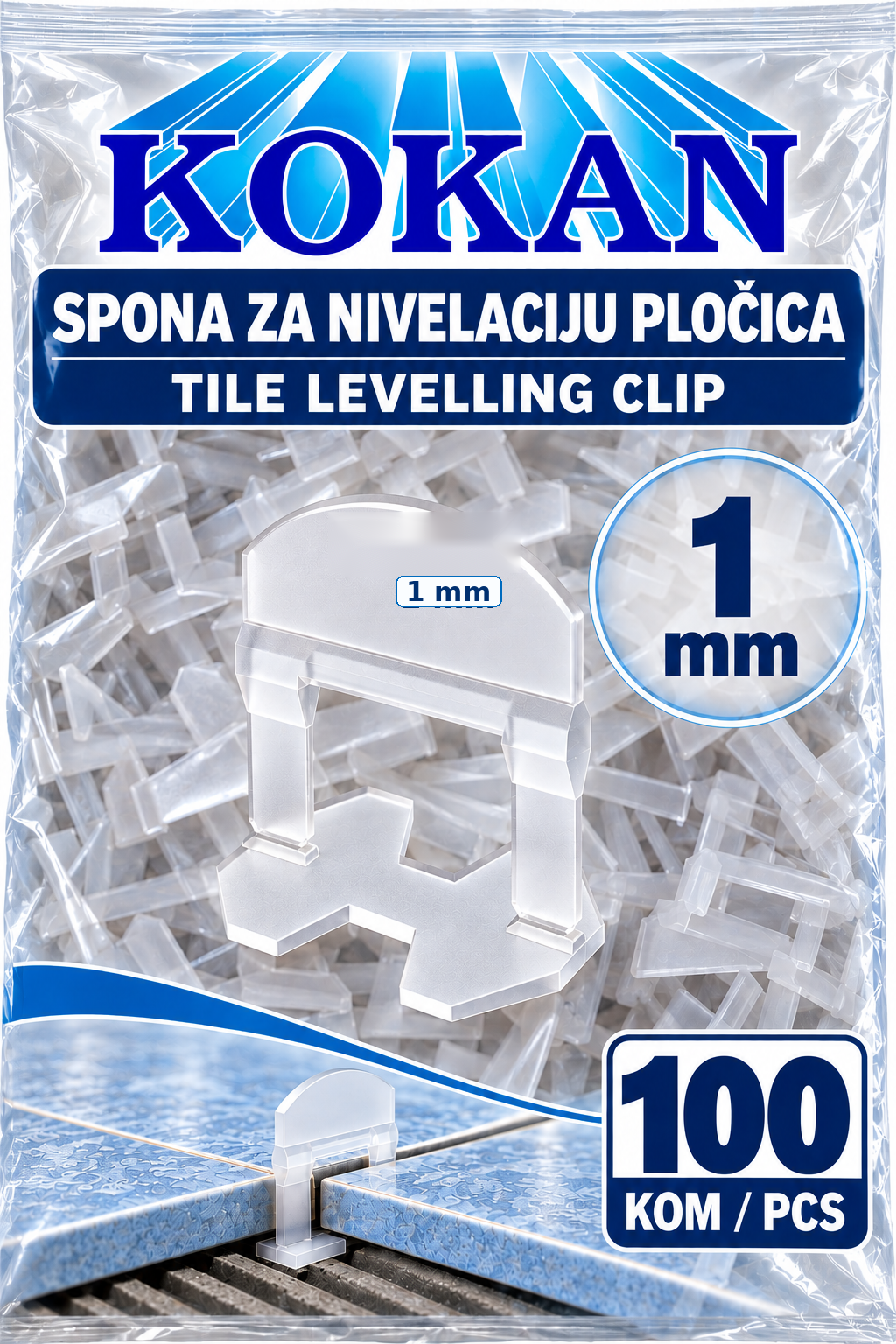 Pakovanje KOKAN spona 1 mm, 100 komada